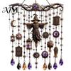 Halloween Wind Chimes Chimes, Acrylic Spooky Sun Catcher for Window Garden Yard, Gothic Transparent Crystal Style Hanging Pendants with Stars