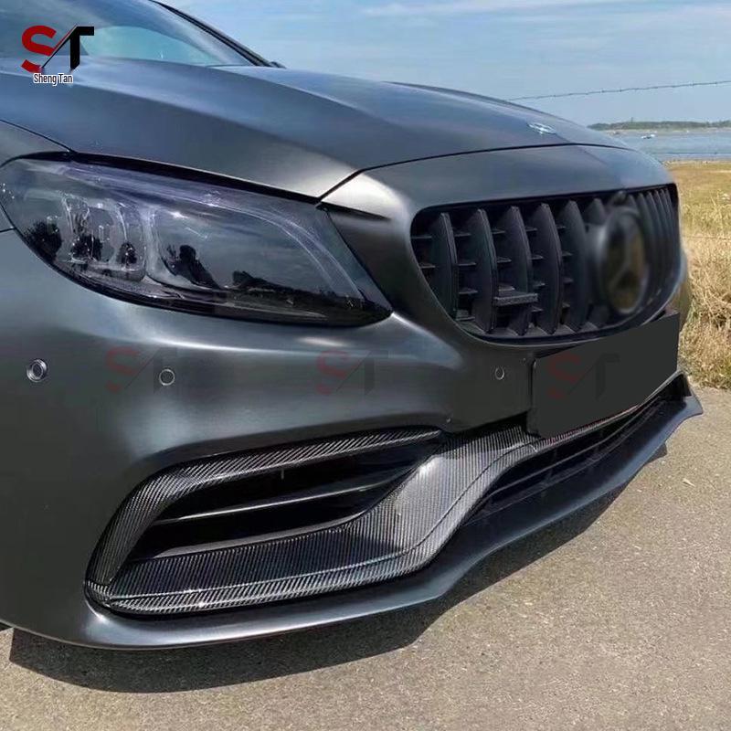Mercedes-Benz C-Class W205 C63 Передний сплиттер, боковые юбки, диффузор бампера, спойлер из углеродного волокна
