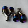 1Pair Car Accessories Glossy Blue Stainless Steels Dual Exhaust Tip Tailpipe Muffler Tip Exhaust System Auto Tools for All Car