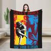 Guns N Roses Band  Warm Soft Blanket  Travel Office Plush Throw Blanket Novelty Couch Chair Flannel Bedspread Sofa Bed Cover