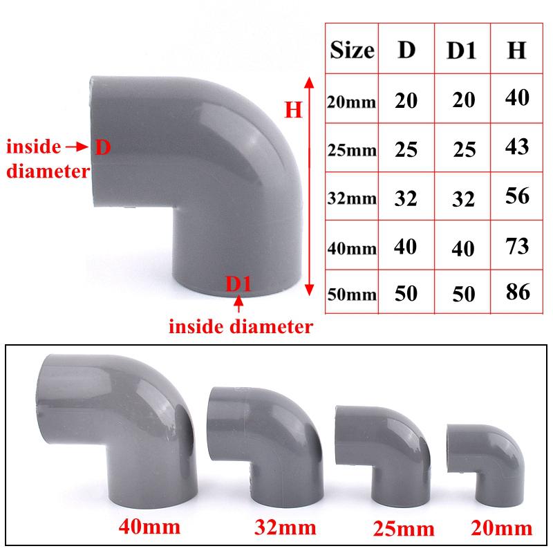 2Pcs 20~50mm PVC Pipe Connector Garden Irrigation Grey Ball Valve Aquarium Direct Tee Elbow Union Joint Pipe Clamp Cross Joint