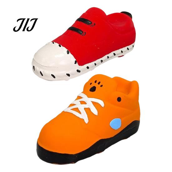 Interactive Pet Toys for Boredom Relief Cartoon Shoe Squeaky Dog Toy, Funny Sneaker Shape Chew Toy Solo Play Dogs Small Medium Dogs, Durable