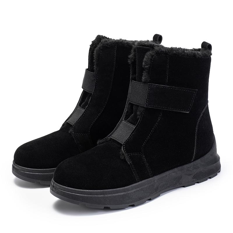 Искусственная замша утолщенные плюшевые зимние ботинки для женщин зимние большие размеры сохраняют тепло ботильоны женские нескользящие платформы хлопковая подкладка обувь