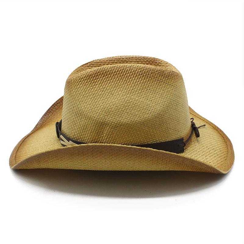Curled Eaves Straw Spray Paint Western Cowboy Hat Spring And Summer Weaving Sunscreen Shade Straw Hat Women