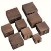 1PC Vintage Charcoal Fired Paulownia Jewelry Box Flip Cover Solid Wood Storage Case Souvenir Decorative Carving Craft Organizer