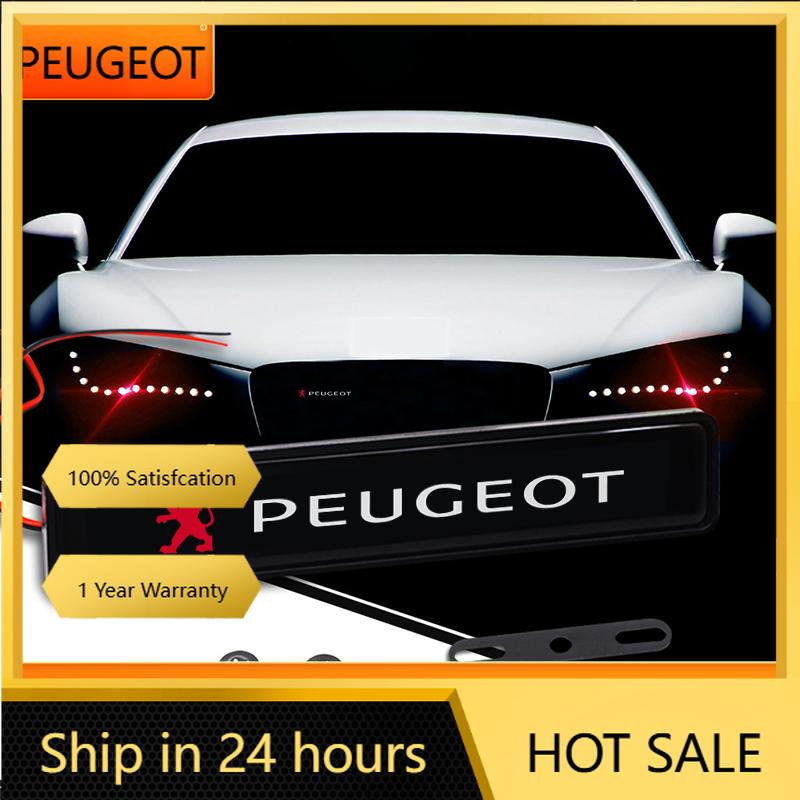 Car Sticker 2025 Hot Car Decorative Light LED Front Hood Grille Emblem Badge Decor for Peugeot 2008 207 208 407 408 508 107 106