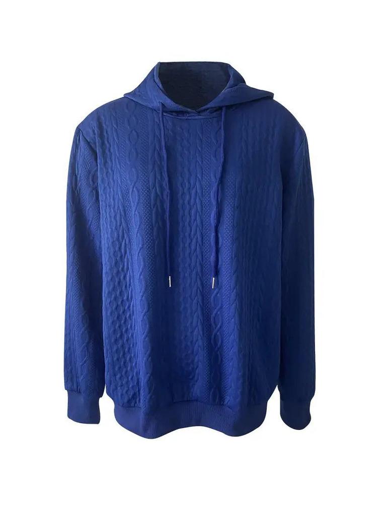 European & American Women's Jacquard Loose Hooded Knitted Sweatshirt