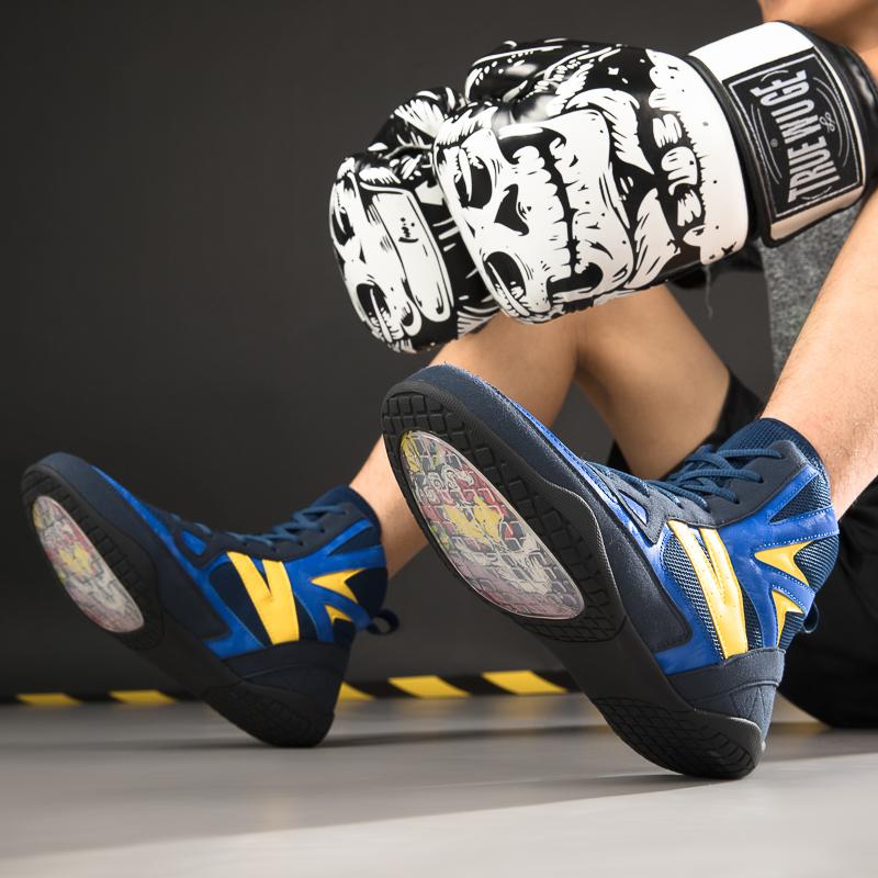 Men/Women's Boxing Boots High -Gang Terrace Blood Blood Forever Professional Competition Training Youth Taekwondo Boots Motorcycle Boots