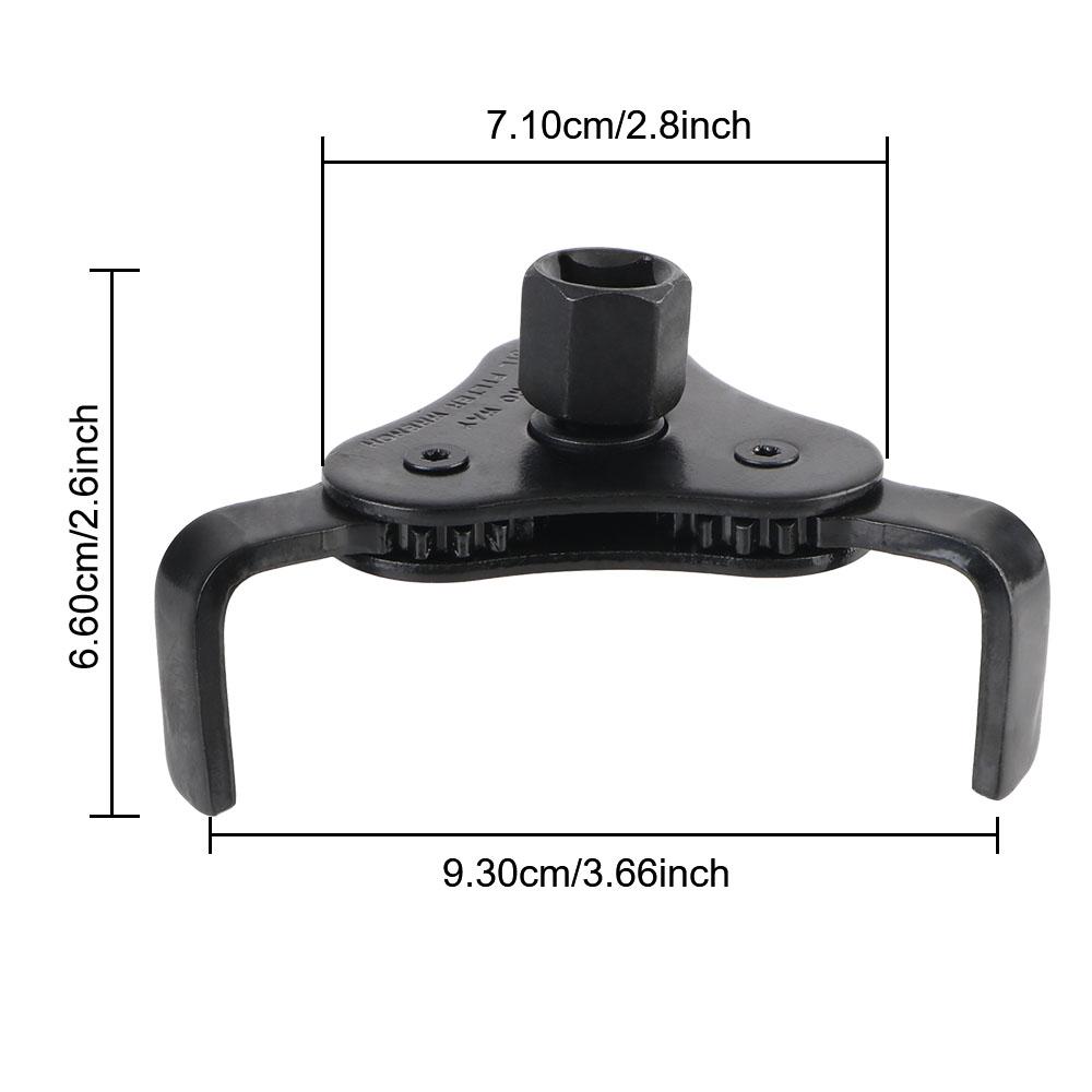 Oil Filter Wrench Universal From 2-1/2 Inch To 4.5 Inch Car Accessories With 3 Jaw Uninstall Removal Key Adjustable Oil Filter Wrench Tool Set
