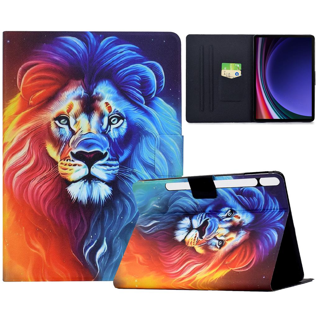 Leather Case for Samsung Galaxy Tab S10 Lite/S10 FE/S9 FE/S9 Pattern Painting Card Slots Stand Tablet Cover with Auto Sleep/Wake