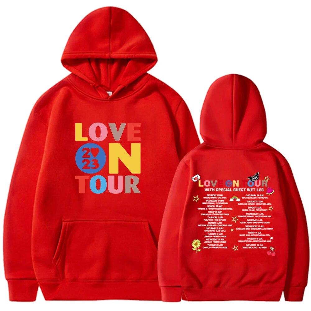 Толстовка Love on Tour 2023 HS Concert Толстовка с капюшоном Music Lover Эстетические пуловеры Унисекс Толстовки с рисунком Love on Tour Мерч Унисекс