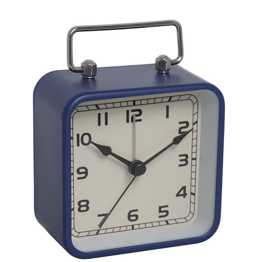 1PC Metal Square Small Alarm Clock Desktop Silent Clock Student Bed Sleep Luminous Quartz Table Clock.