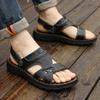 Sandals Men's 2025 Summer New Leather Casual Beach Shoes Men's Soft Leather Non-slip Middle-aged and Elderly Dad Cool Slippers