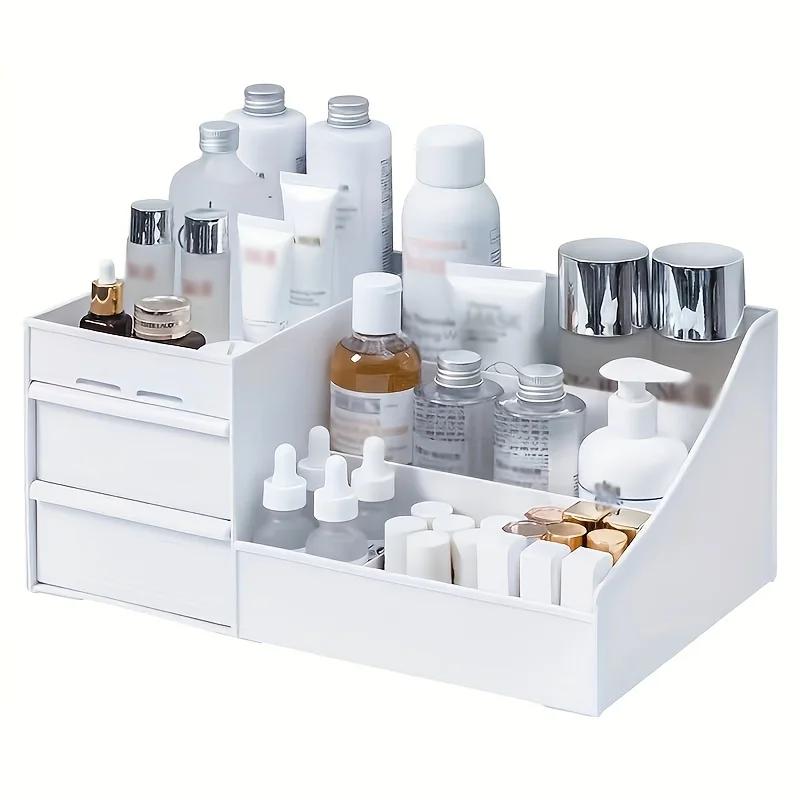 Makeup Table with Large Capacity Desktop Storage, Drawer Rack, for Versatile Storage of Skincare Products and Cosmetics