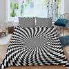 Black And White Duvet Cover 3D Optical Illusion Comforter Cover Microfiber Abstract Geometry Bedding Set Twin King For Kids Boys