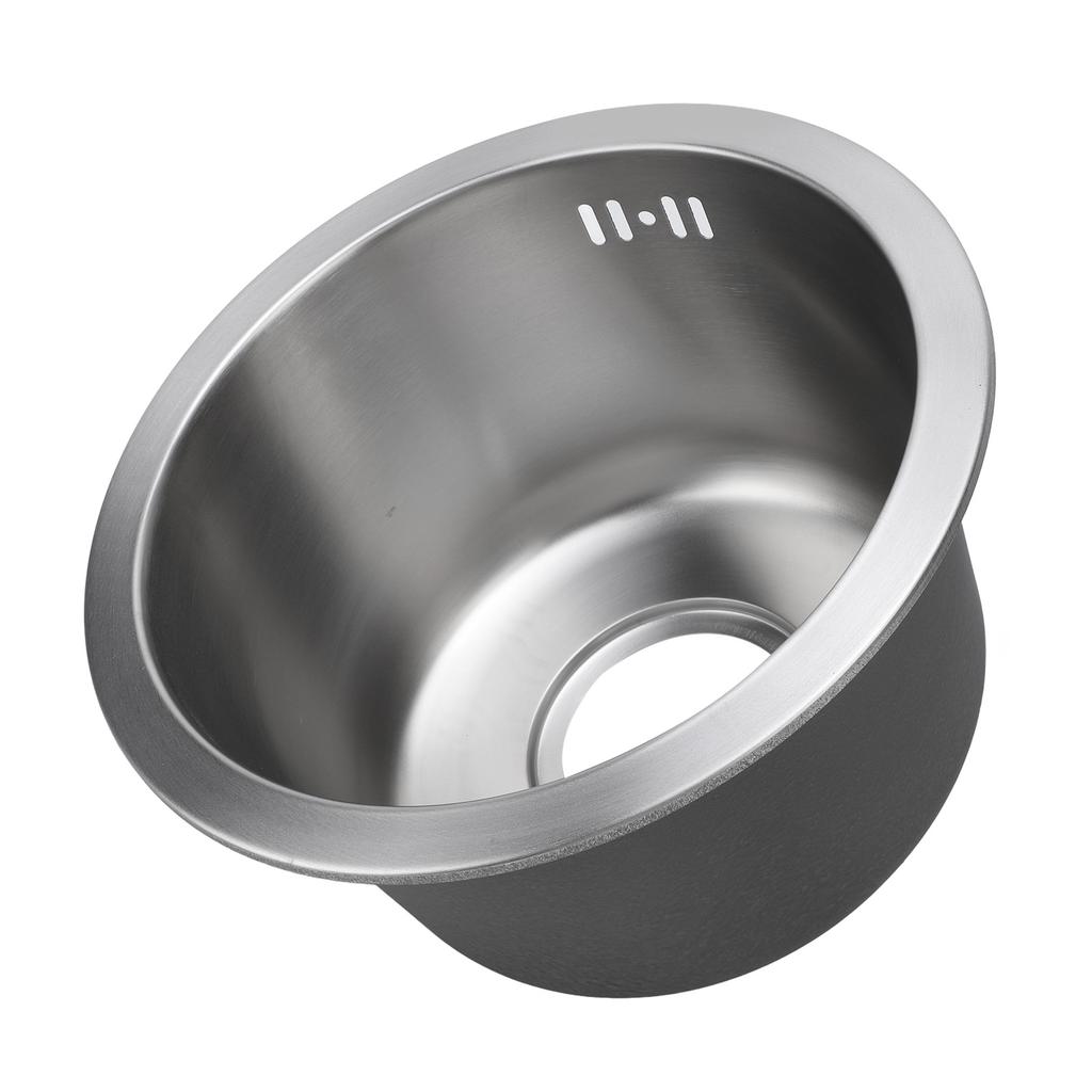 Kitchen Sink Undermount 304 Stainless Steel Single Bowl Mini Round Sink with Strainer 28cm Outer