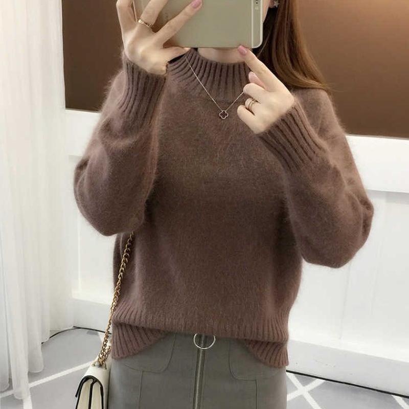 Базовый вязаный кашемировый свитер, женский пуловер, мягкий свитер, женская одежда, свободный повседневный женский джемпер, корейская мода