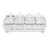 4 Cell Clear Seasoning Rack Spice Box Storage Container Condiment Jars Acrylic Seasoning Box with Co