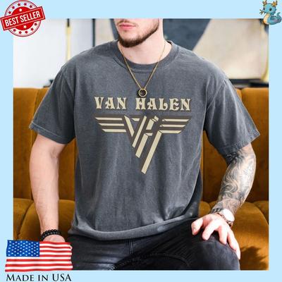 Футболка с логотипом Van Halen Винтажная футболка рок-группы Графика 70-х Удобная унисекс футболка