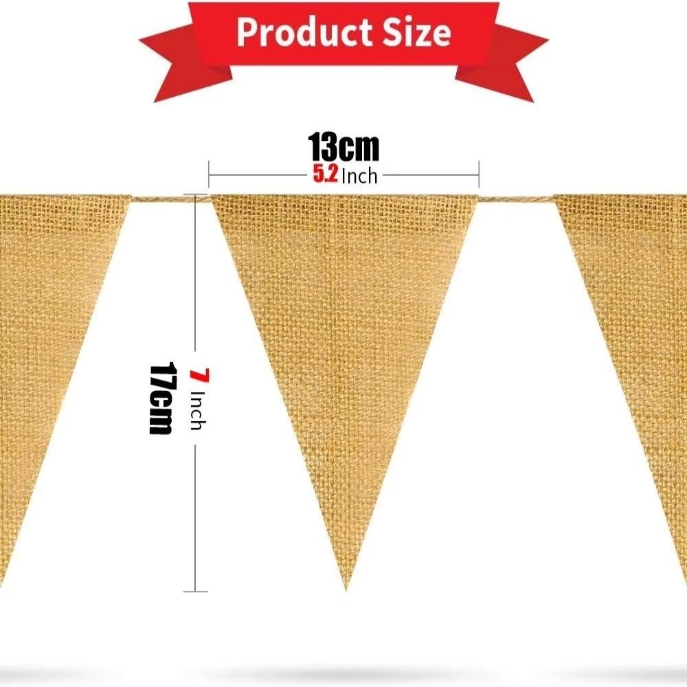 4.3M Length Jute Hessian Flag Garland Triangular Shape Triangular Bunting Garland Birthday Party
