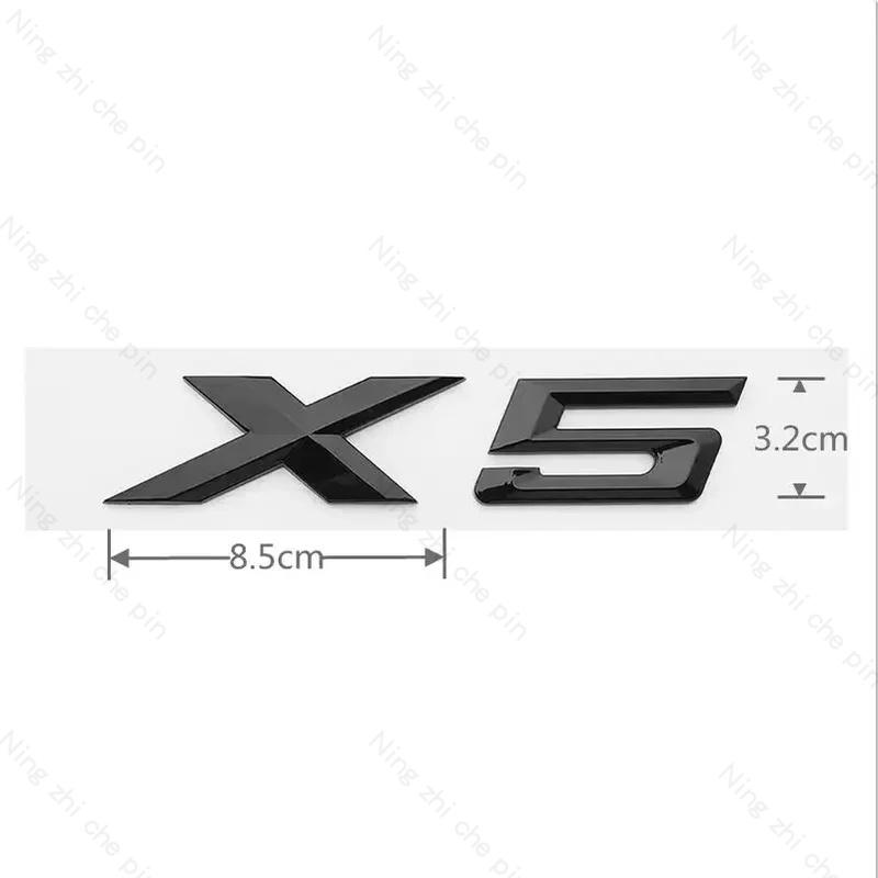 For BMW X1 X2 X3 X4 X5 X6 X7 GT Logo Rear Trunk Emblem Badge 3D ABS Chrome Black Car Sticker Decals Car Styling Accessories xk8