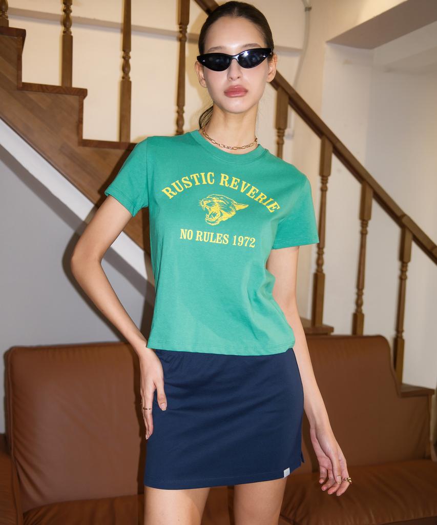 Rustic Levery Basic Mini Skirt [Navy]
