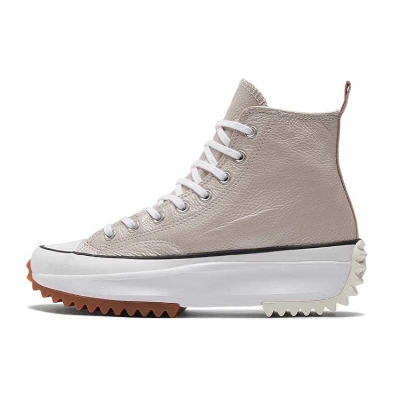 Converse Run Star Hike Trendy Comfortable Casual High Top Canvas Shoes Unisex Pink White