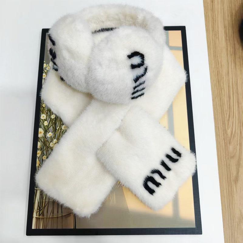 Camellia Imitation Rabbit Fur Scarf 23 Winter Fashionable and Elegant Women's Warm Neck Cover Neck Protection Small Fragrant Wind Scarf