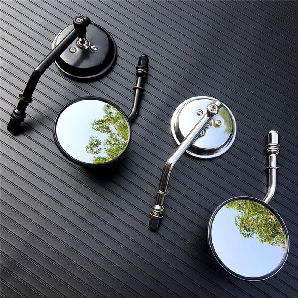 Черные/хромированные мотоциклетные зеркала с резьбой 8 мм, зеркало заднего вида для Harley XL 883 Road King CB400