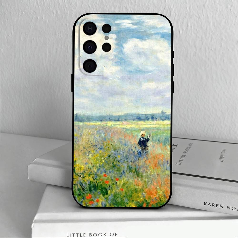 Чехол для телефона C-Claude-M-Monet-T для Samsung S25, S24, S21, S22, S23, S30, Ultra, S20, Plus, Другие, Мягкий черный чехол