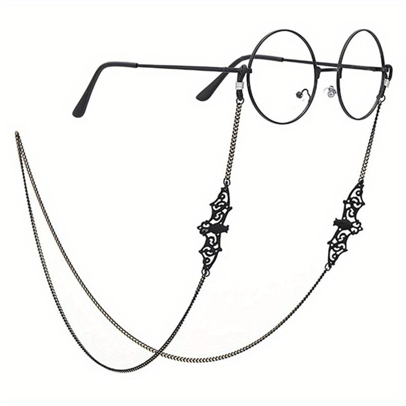 Glasses Chain New Black Hollow Bat Pendant Glasses Chain Anti-slip and Fashionable Anti-loss Jewelry Glasses Chains