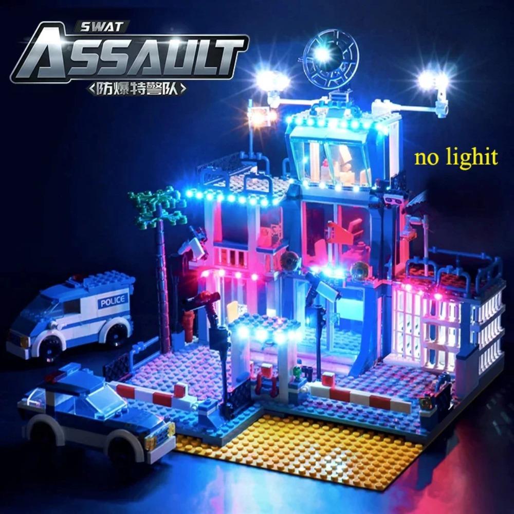 SWAT Полицейский участок Военный Город Модель Набор Тюремная Машина Полицейский Лодка Фигурки Модель Строительные Блоки DIY Игрушка для Детей Мальчиков Подарок