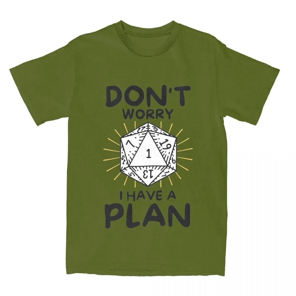 Dnd D20 Dice Don't Worry I Have A Plan Men Women T Shirts Dungeon Dragon DM Game Apparel Tees T-Shirts Summer Clothes