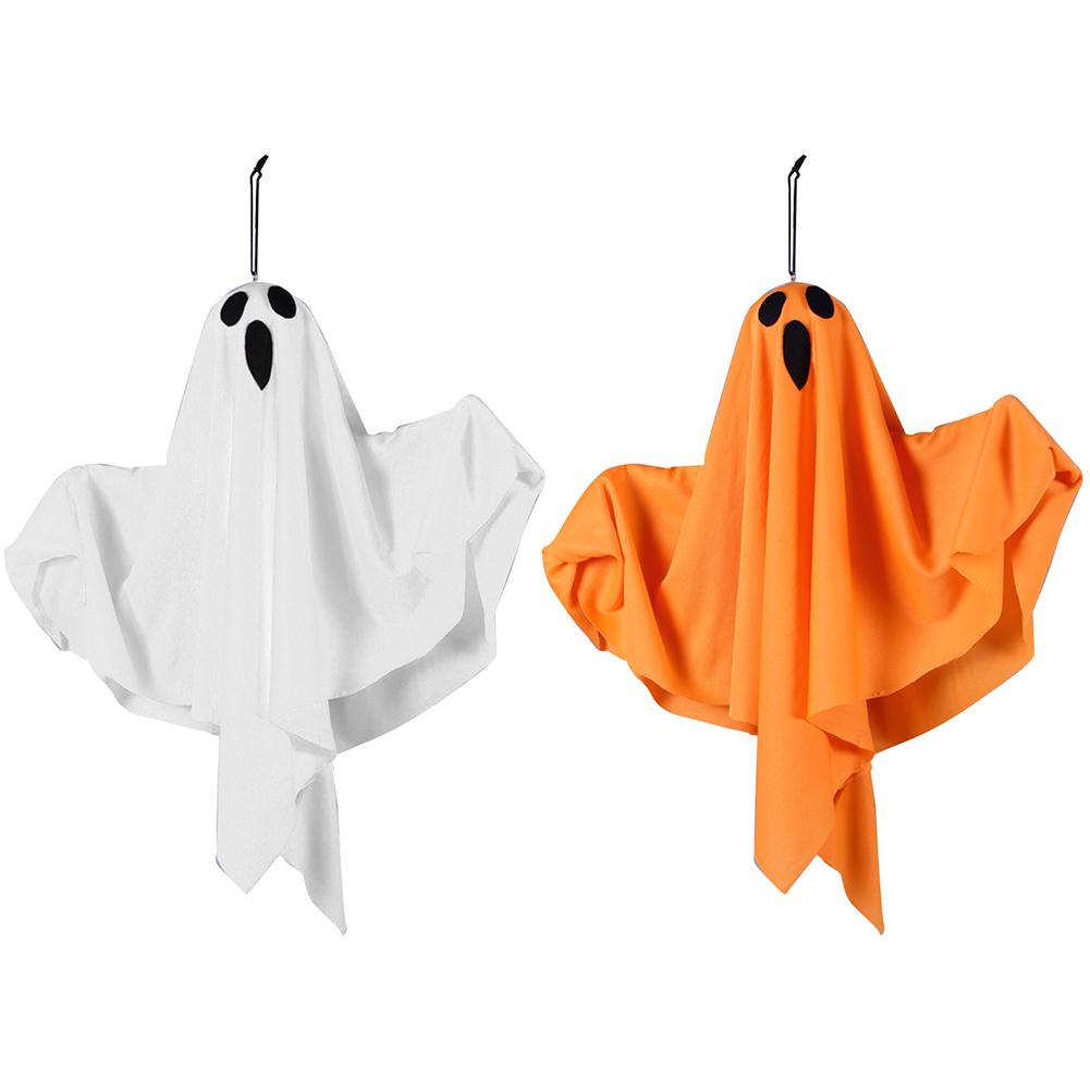 Halloween Glowing White Ghost Waterproof LED Door Hanging Ghosts Horror Props for Halloween Garden Home Room Decoration