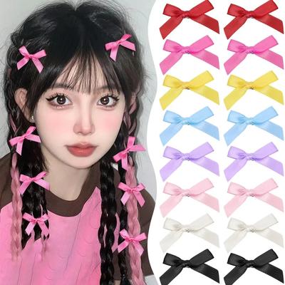 5 шт. Новые модные разноцветные диагональные заколки-банты для волос, милые детские заколки, аксессуары для волос, заколки-автоматы, детский головной убор