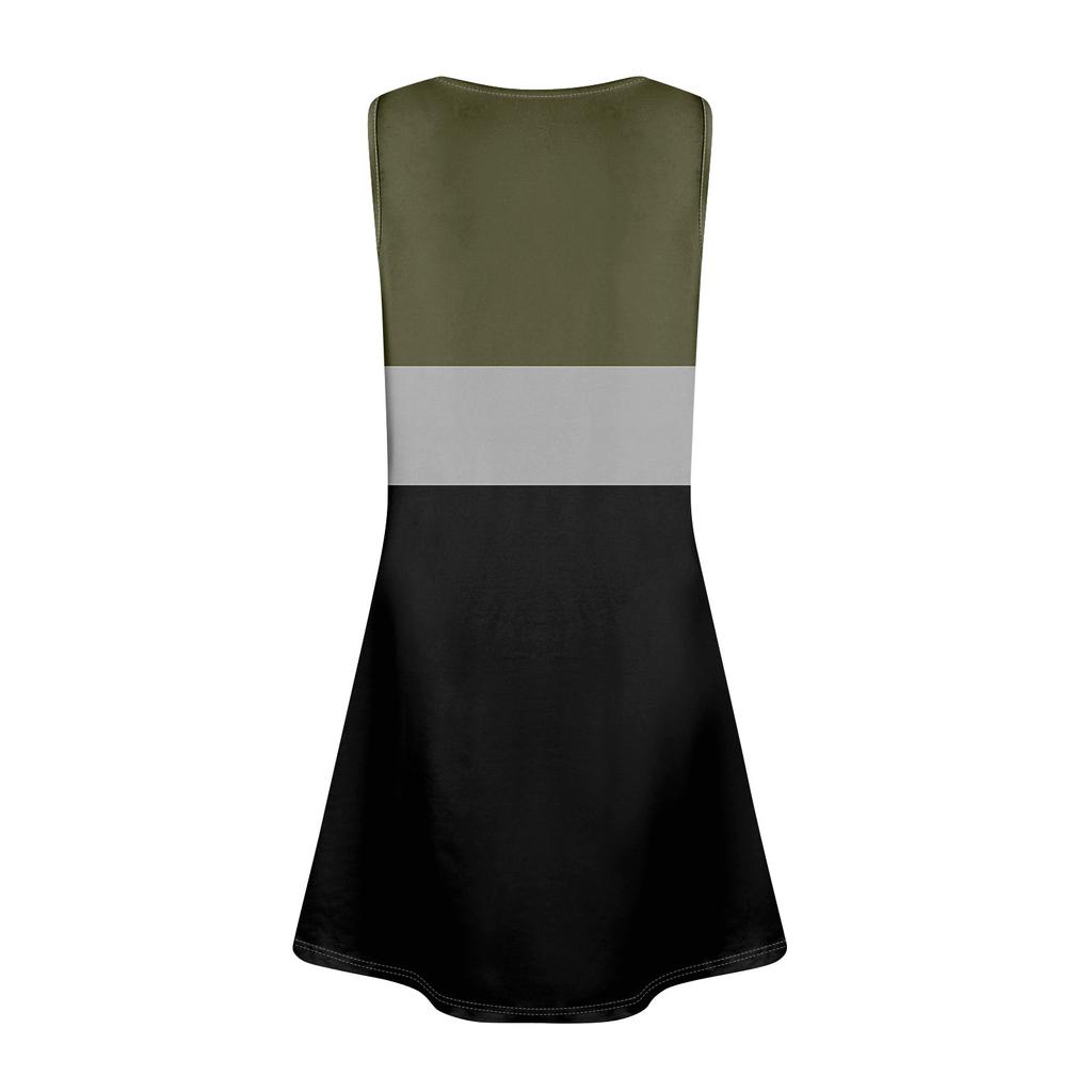 Summer Dresses For Women Beach Boho Sleeveless Vintage Printing Flowy Pocket Tshirt Tank Sundresses