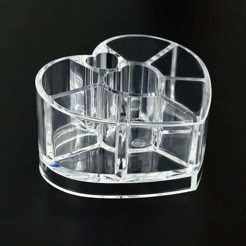 Heart-Shaped Transparent Makeup Organizer for Brushes, Pencils, and Lipsticks