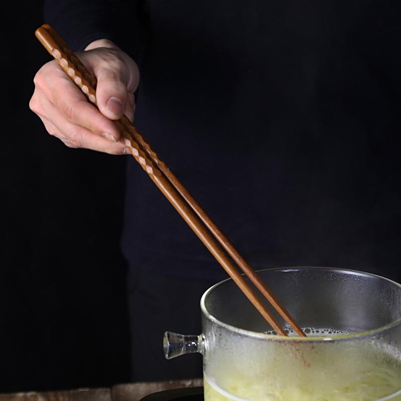 2 пары кулинарных палочек для еды, длинные палочки для жарки 33 см, деревянные палочки для еды, кухонные очень длинные палочки для хот-пота, лапши, жарки