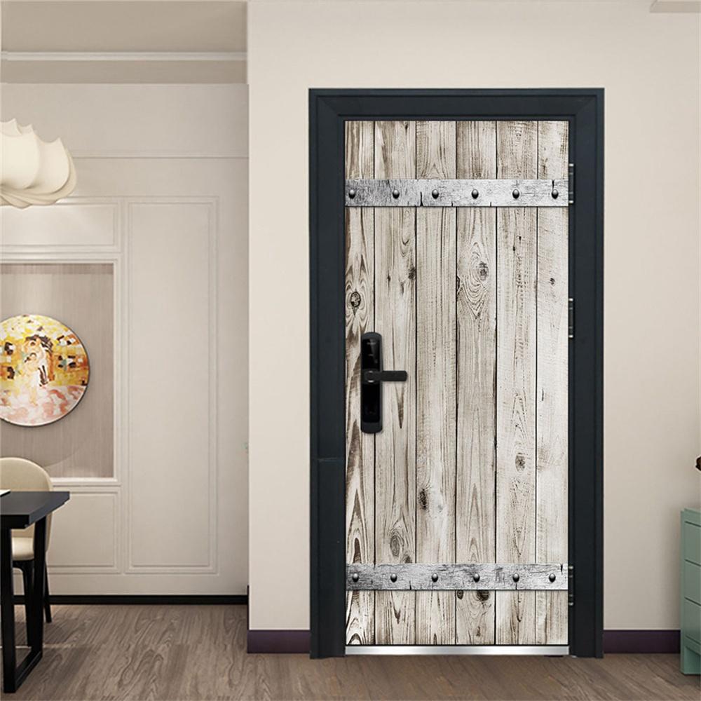 3d дверная наклейка, зеленые пальмовые растения, обои, самоклеящиеся, для входа, для дома, спальни, декоративные винилы, абстрактные линии, пейзажный постер