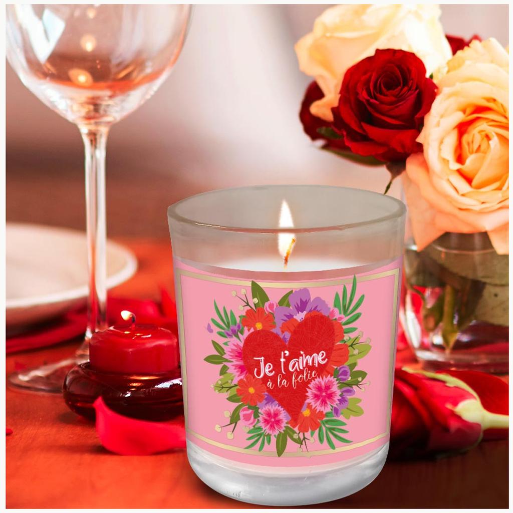 Les Trésors De Lily [A3729] - Ароматическая свеча розовая 'Je t'Aime à la Folie' - 92x70 мм