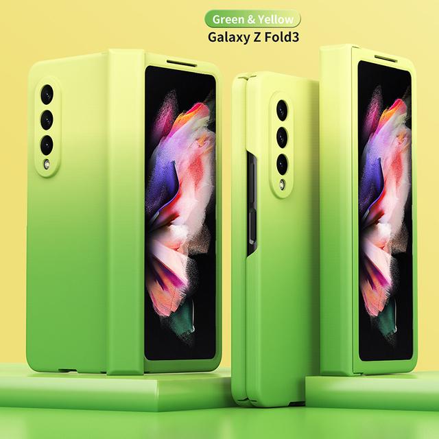 Для Samsung Galaxy Z Fold 3 Z Fold 4 5g градиентный цвет 360 защитный шарнирный чехол с передней пленкой из закаленного стекла Жесткие бронированные чехлы