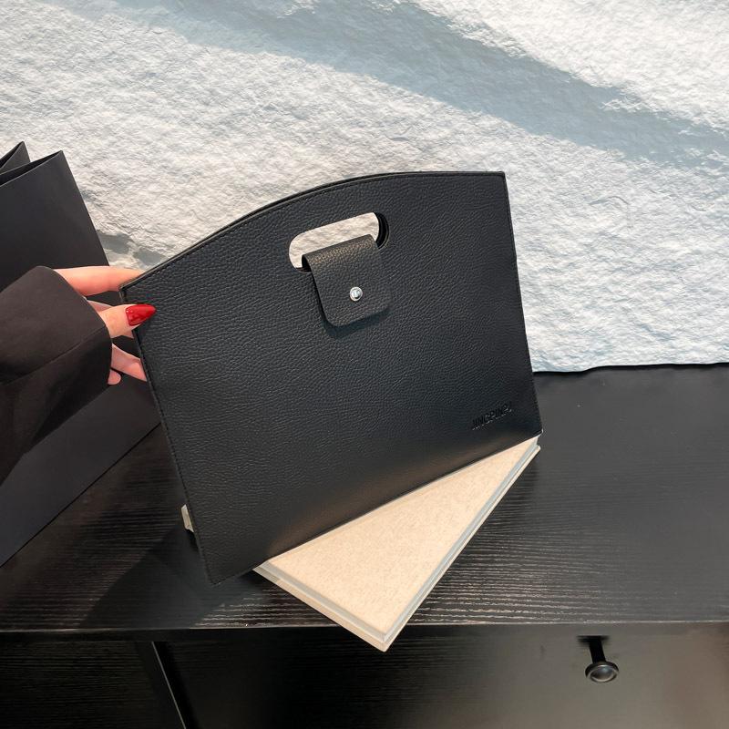 Office Worker Handbag Book Bag Portable Large Capacity Simple Korean Version Commuter Bag Women 2025 Solid Color Women's Bag Tide