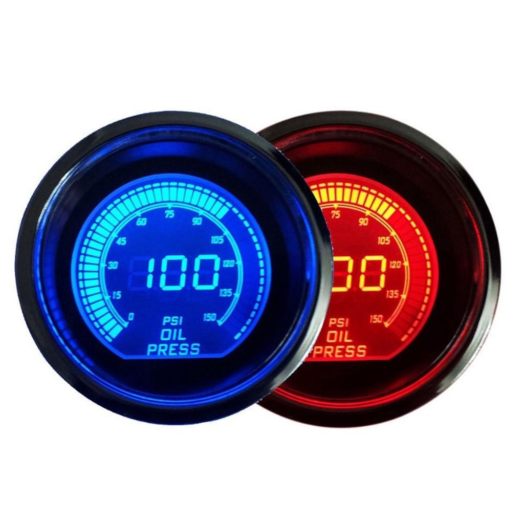 Universal Oil Pressure Gauge for EVO Series 12V 52mm 0‑150psi Dual Color Auto Instrument W Sensor