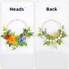 Spring Wreath for Front Door Farmhouses, Wood Bead Wreath with Artificial Flower Leaf, Spring Summer Wreath for Wedding