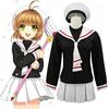 Костюм для косплея Сакура Киномото из Cardcaptor Sakura, Классическая матросская форма с шляпой для Хэллоуина и Аниме-косплей мероприятий