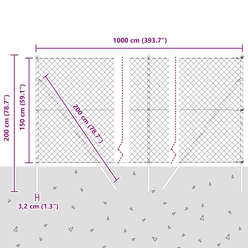 Ground Fix Welded Wire Fence 10 x 1.5 m (W x H)