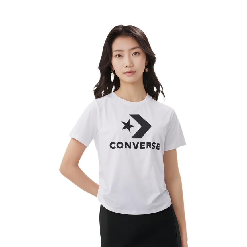 Converse Go-To Star Chevron Standard Fit T-Shirt Asia Sizing 'White' Unisex 10025458-A03