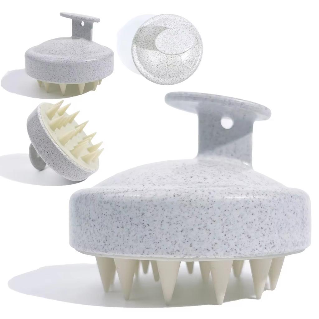 Silicone Hair Wash Brush Wheat Straw Silicone Hair Wash Brush Head Brush Scalp Stop Itch Scratching Comb Hairdressing Set