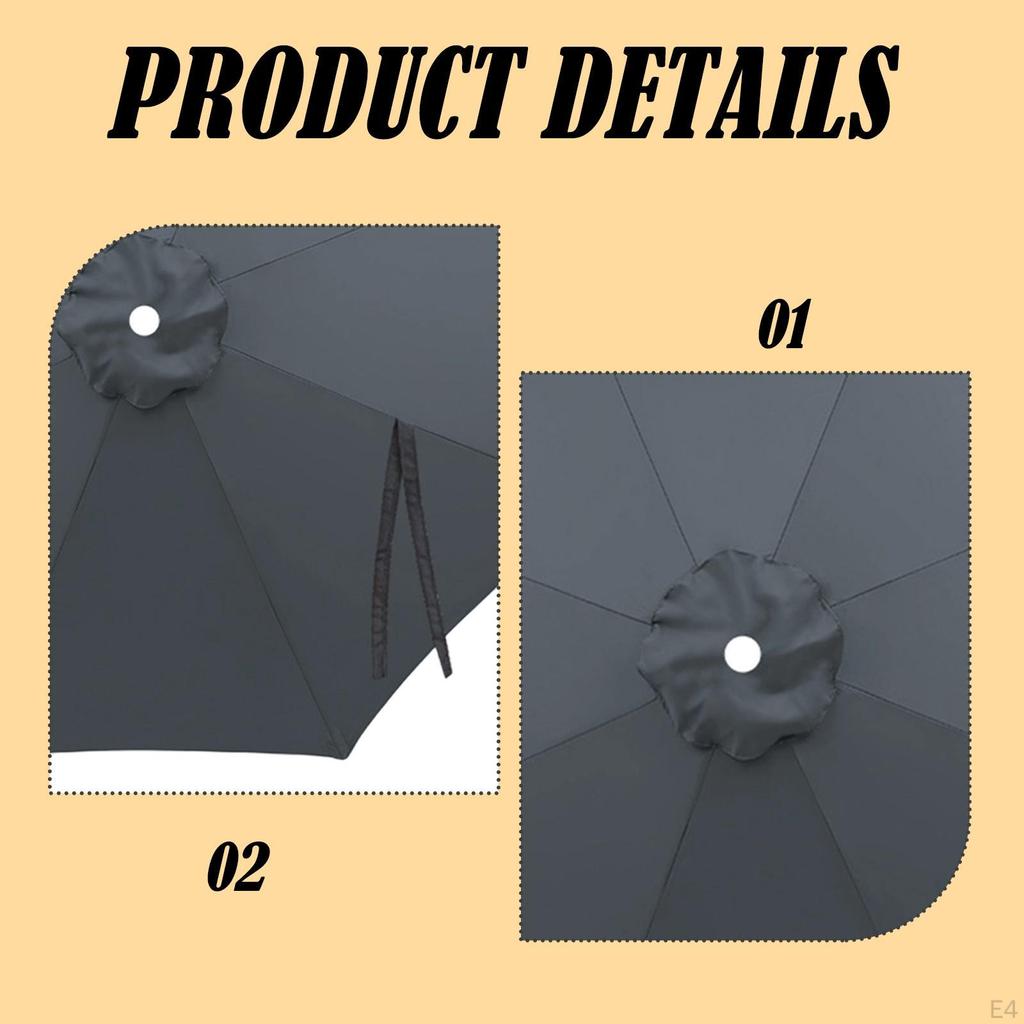 Уличный зонт-стол 6 ребер Ветрозащитный Водоотталкивающий Чехол Замена для Бассейна Двор