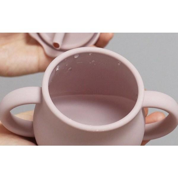 Little Cloud Baby Honey Pot Multi Silicone Straw Cup 250ml, 1 Piece, Rose Pink